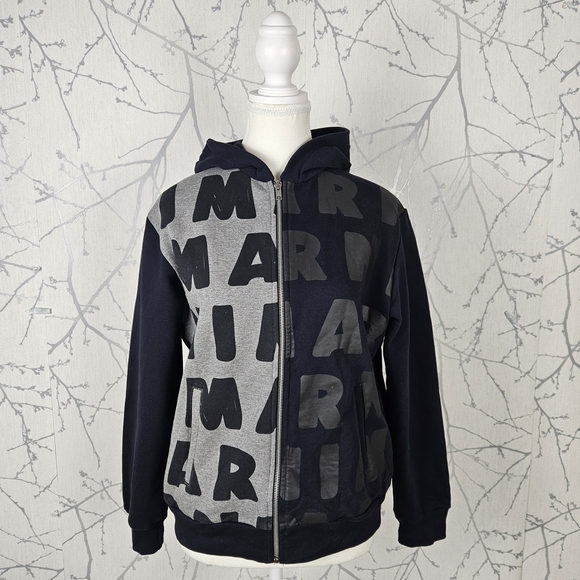 Marni Colorblock All Over Logo Print Full Zip Hoodie - Picture 2 of 8